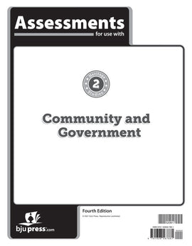 BJU Press Heritage Studies 2, Community and Government, Assessments (Tests), 4th Edition