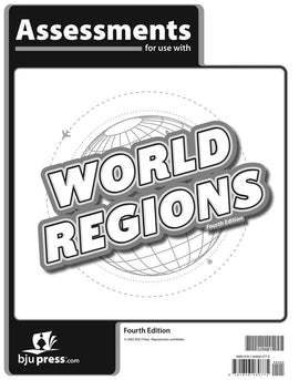 BJU Press Heritage Studies 3, World Regions, Assessments (Tests), 4th Edition