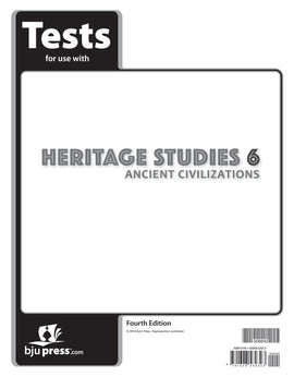 BJU Press Heritage Studies 6, Ancient Civilizations, Tests, 4th Edition