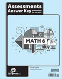 BJU Press Math 6 Assessments Answer Key, 4th Ed