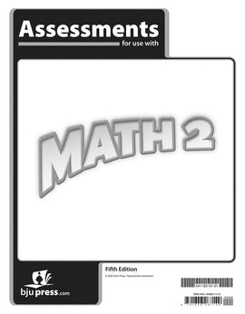 BJU Press Math 2 Assessments (Tests), 5th Edition