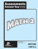 BJU Press Math 2 Assessments Answer Key, 5th Edition