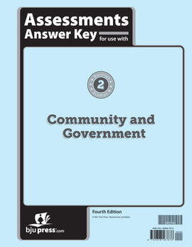 BJU Press Heritage Studies 2, Community and Government, Assessments Answer Key, 4th Edition