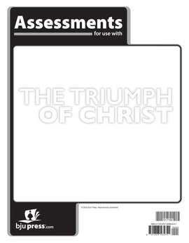 BJU Press Bible 9, The Triumph of Christ Assessments (Tests), 1st Ed