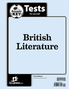 BJU Press British Literature Tests Answer Key, 3rd Ed
