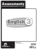 BJU Press English 3 Assessments (Tests), 3rd Ed