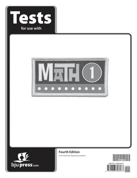 BJU Press Math 1 Tests, 4th Edition