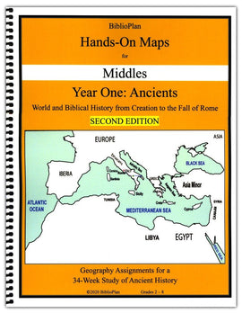 BiblioPlan's Hands-On Maps for Middles: Year One - Ancients, 2nd Edition