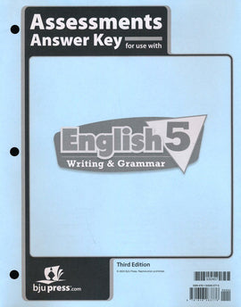 BJU Press English 5 Assessments Answer Key, 3rd Edition (Tests Answer Key)
