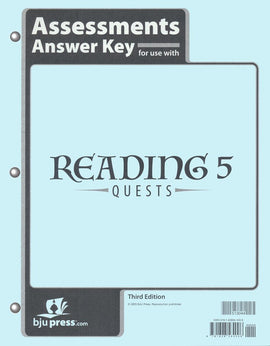 BJU Press Reading 5 Assessments Answer Key (Test Answer Key), 3rd Edition