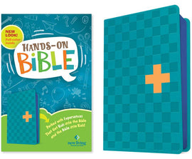 Hands-On Bible- NLT - LeatherLike - Blue Check Cross