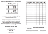 High School Home School Report Card