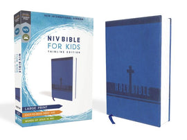 NIV, Bible for Kids, Large Print, Leathersoft, Blue, Red Letter, Comfort Print Thinline Edition