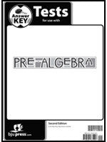 BJU Press Pre-Algebra Test Answer Key (2nd ed)