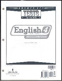 BJU Press English 4 Test Answer Keys (2ed)