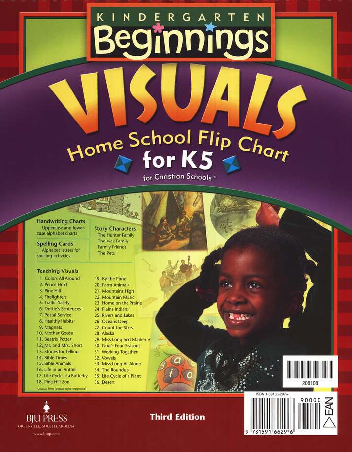 BJU Press Beginnings K5 Homeschool Visual Flip Chart, 3rd Edition