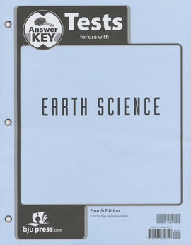BJU Press Earth Science Tests Answer Key, 4th Ed