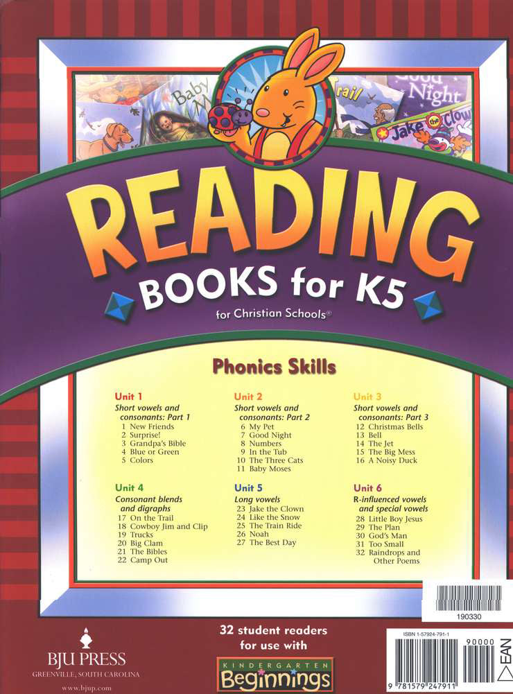 BJU Press Beginnings Reading Books for K5 Set, 3rd Edition R.O.C.K
