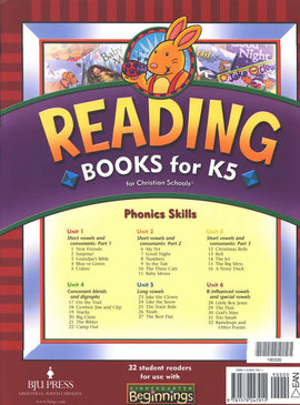 BJU Press Beginnings Reading Books for K5 Set, 3rd Edition
