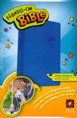 Hands-On Bible- NLT - LeatherLike - Blue with Paper Airplane Design