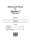 Saxon Math Algebra 1/2 Answer Keys & Tests, 3rd Edition