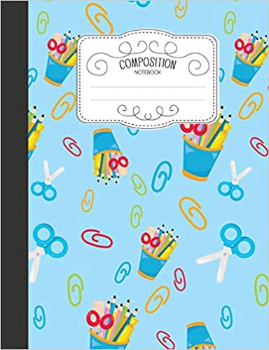 Composition Notebook- School Supplies Patterned Cover - Wide Ruled