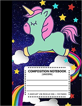 Composition Notebook - Unicorn with Starry Sky Cover - Extra Wide Ruled