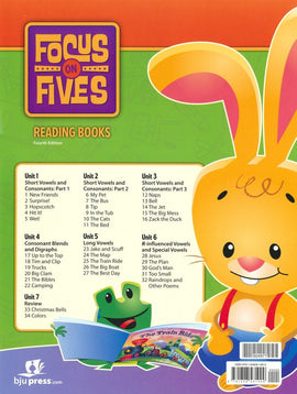 BJU Press Focus on Fives Reading Books for K5, 4th Edition (34 Books)