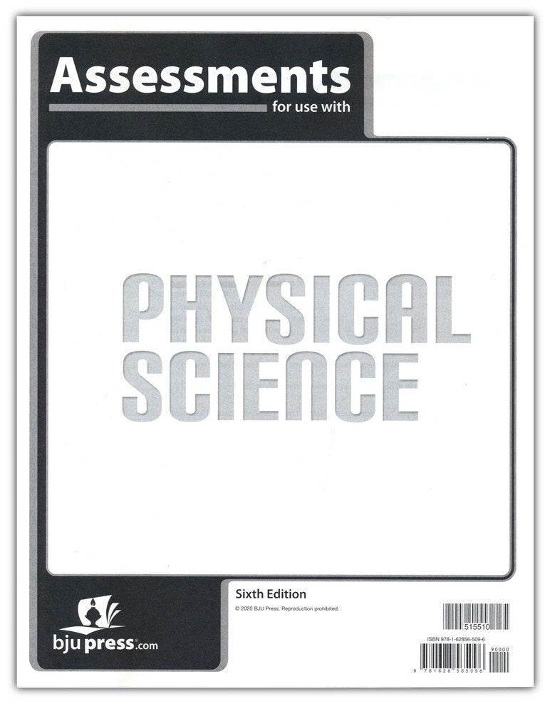 BJU Press Physical Science Assessments, 6th Edition (Tests) | R.O.C.K. Solid Home School Books