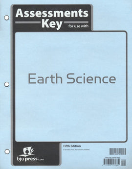BJU Press Earth Science Assessments Answer Key, 5th Edition (Test Answer Key)