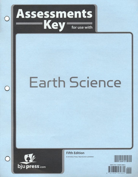 BJU Press Earth Science Assessments Answer Key, 5th Edition (Test ...
