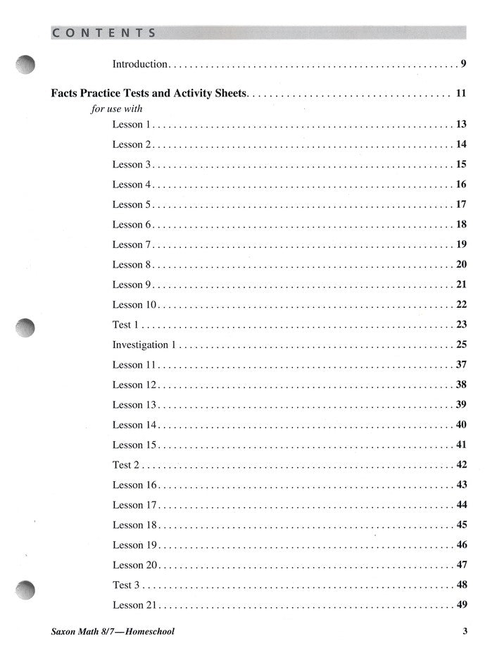Saxon Math 87 Tests And Worksheets 3rd Edition R O C K Solid Home