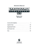 Saxon Math 65 Solutions Manual, 3rd Edition
