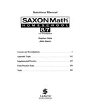 Saxon Math 87 Solutions Manual, 3rd Edition