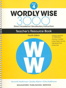 Wordly Wise 3000 Grade 4 Teacher Resource Book, 4th Edition