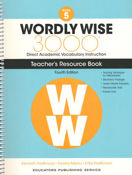 Wordly Wise 3000 Grade 5 Teacher Resource Book, 4th Edition