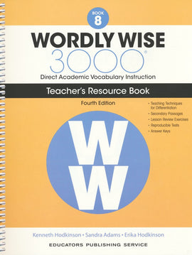 Wordly Wise 3000 Grade 8 Teacher Resource Book, 4th Edition