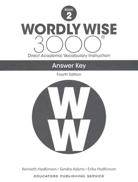 Wordly Wise 3000 Grade 2 Answer Key, 4th Edition