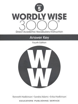 Wordly Wise 3000 Grade 5 Answer Key, 4th Edition