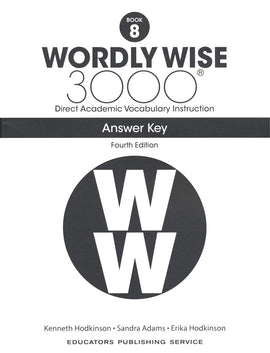 Wordly Wise 3000 Grade 8 Answer Key, 4th Edition