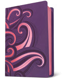 Hands-On Bible- NLT - LeatherLike - Purple & Pink Swirls