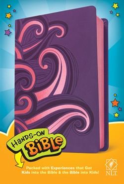 Hands-On Bible- NLT - LeatherLike - Purple & Pink Swirls