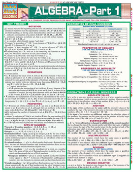 Quick Study Algebra Part 1