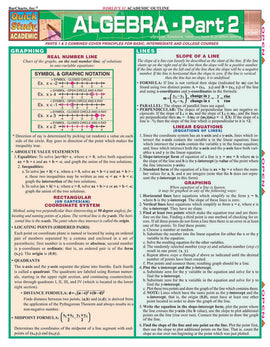 Quick Study Algebra Part 2