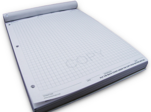 Lab Notebook 100 Pages Top Permanent Bound Glued (Copy Page Perforated ...