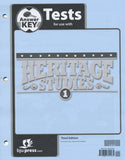 BJU Press Heritage Studies 1 Tests Answer Key, 3rd edition