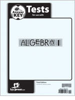 BJU Press Algebra 1 Test Answer Key, 3rd Ed