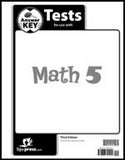 BJU Press Math 5 Tests Answer Key 3rd ed.