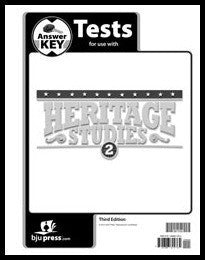 BJU Press Heritage Studies 2 Tests Answer Key (3rd ed.)