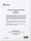 Horizons Math Fourth Grade Student Worksheet Packet